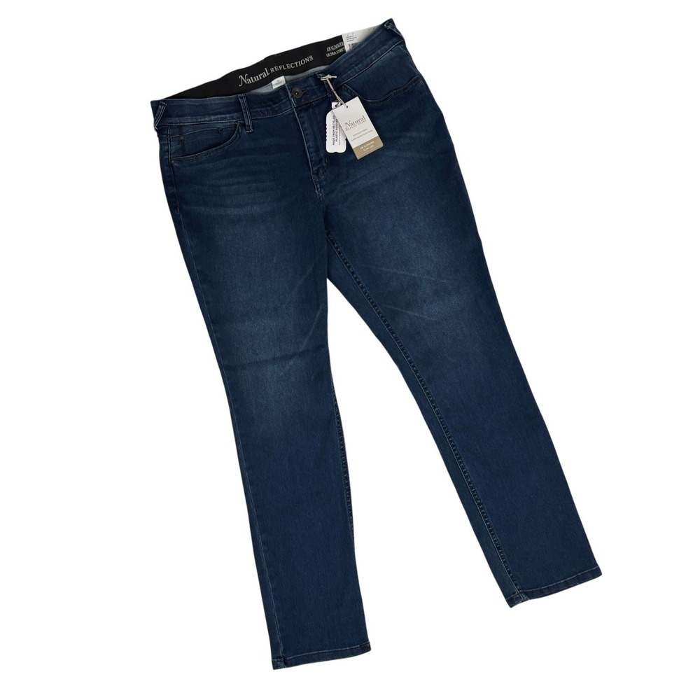Natural Reflections AB Slimmer Slim Leg Jeans Womens 16 Medium Wash Stretch NWT